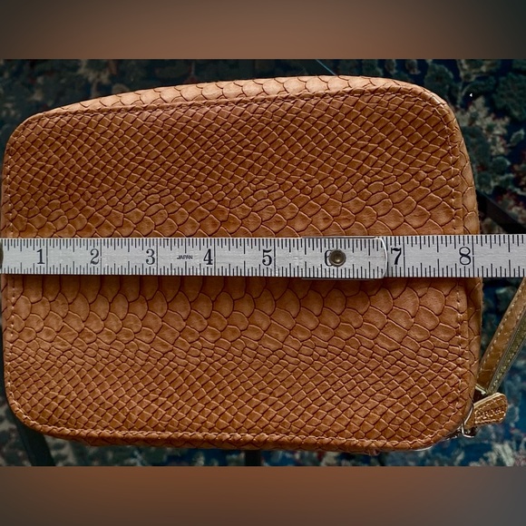 Trish Mc Evoy Makeup bag Zip Around Faux leather snakeskin brown - Picture 8 of 17